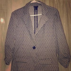 Black and white patterned suit coat